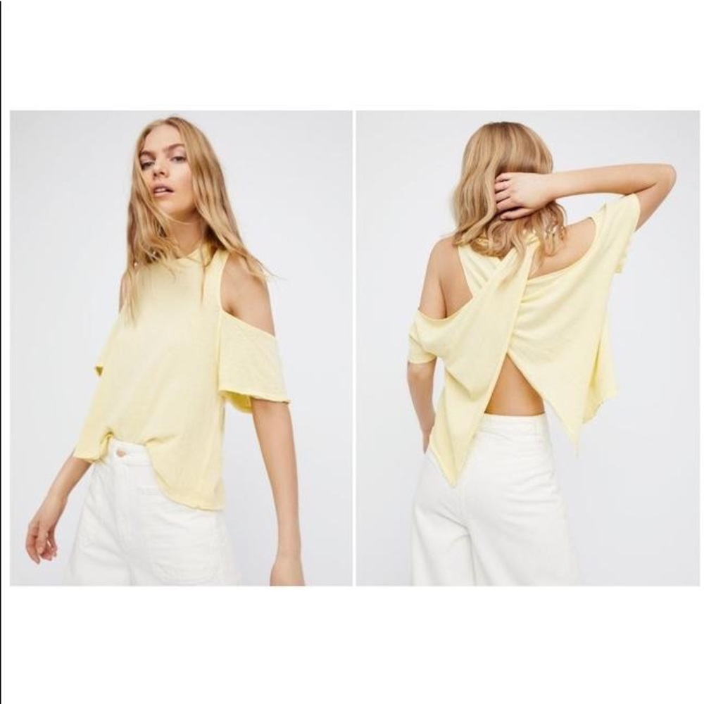 NWT Free People Taurus Tee Cold Shoulder Top